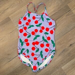 Hanna Andersson Purple Cherry Print Kids Swim One Piece